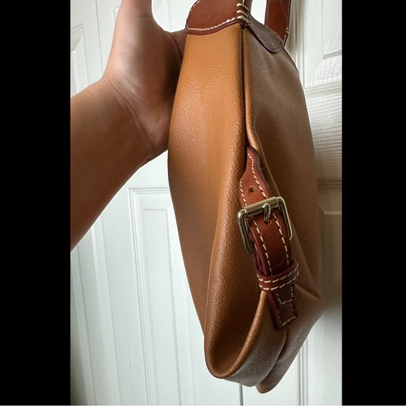 DOONEY & BOURKE Medium Sac Hobo Purse Shoulder Hand Bag Cognac Tan Brown Leather - Picture 4 of 16